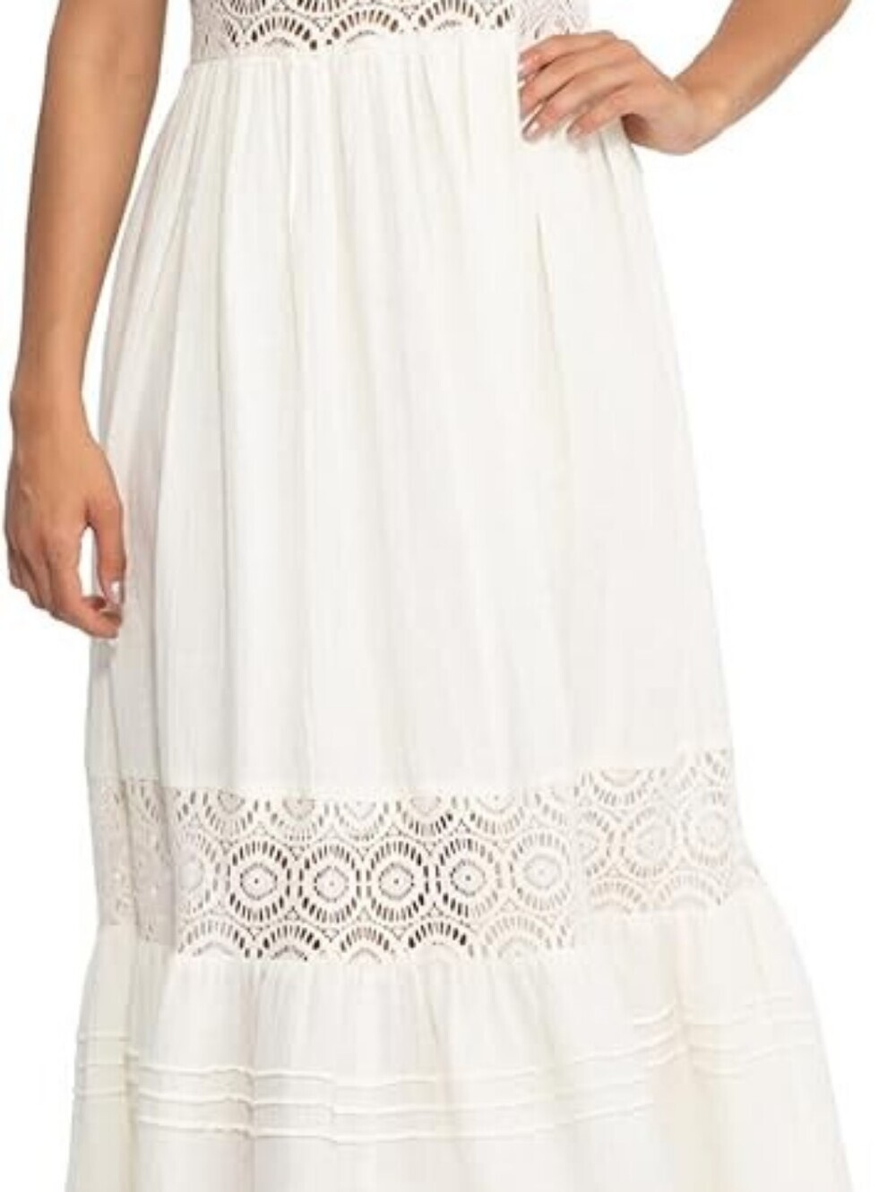 Sanctuary White Lace-Trim Midi Dress XS - Picture 4 of 16